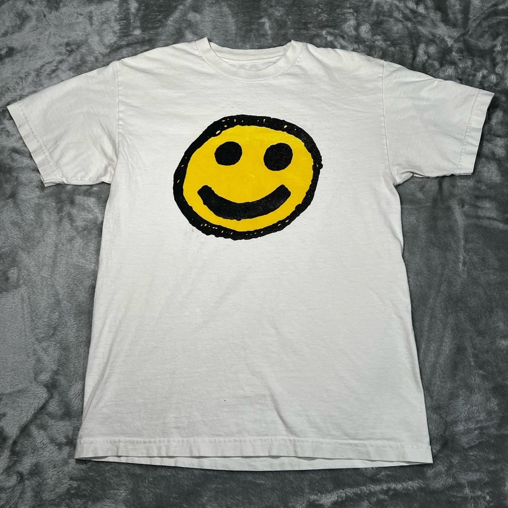 Golf Wang Shirt Men Size Medium Happy Face Tee White Short Sleeve